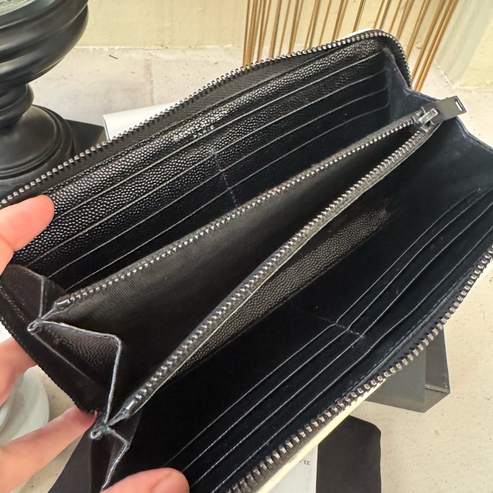 SOLD - 💎AUTH YSL Saint Laurent Monogram Zip Around Wallet Black - Picture 9 of 14